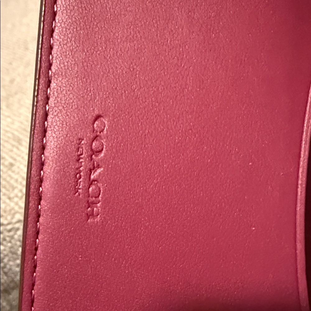 Coach Dark Pink Micro Leather Wallet NWT - Picture 7 of 8